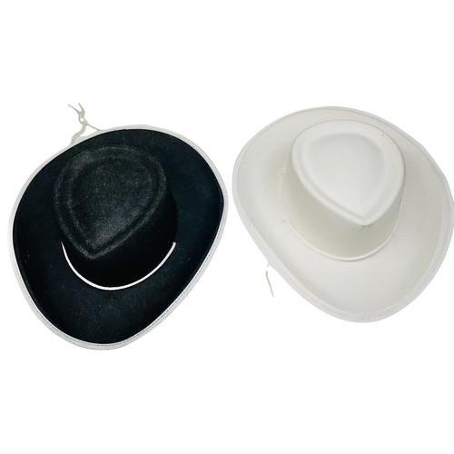 J Hats Black White Cardboard Cowboy Hat 