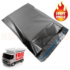 50 LARGE 12 x 16" GREY PLASTIC MAILING BAGS SELF SEAL POSTAGE POST SACKS - NEW