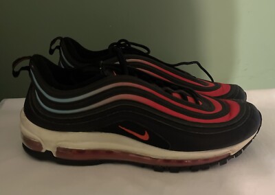 Nike Air Max 97 Shoes Black Ember Glow White Blue Fury CJ0768-001