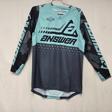 ANSR Answer Racing Elite Off-Road MX Jersey Black/Teal Men's Medium CLOSEOUT