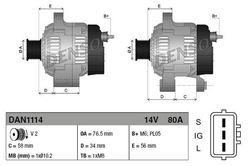 Alternatore PER Toyota Land Cruiser 80 4.2 TD 118 KW 160 CV