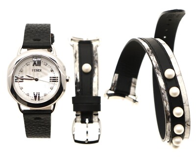 Fendi Selleria Watch Mother Of Pearl Set With Diamonds FOW526 New