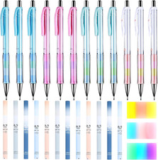 23 Pcs 0.9 Mm Mechanical Pencil Set, Includes 12 Pcs Pastel Mechanical Pencils,
