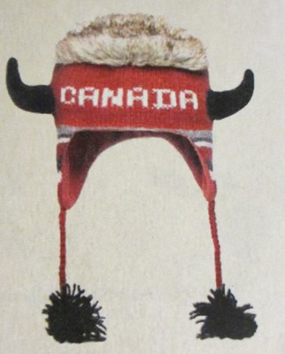 CANADA Moose Horn Canadian FLC LINED beanie toque costume ADULT viking deLux 