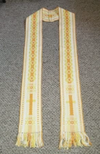CLERGY STOLE PRIEST VESTMENT HAND WOVEN BEAUTIFUL DESIGN