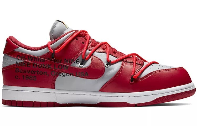 OFF-WHITE × NIKE DUNK LOW RED-WOLF GREY Off-White × Nike Dunk Low University Red Wolf Grey CT0856-600