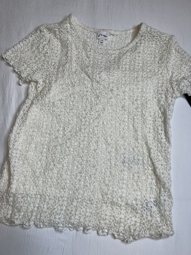 2X Art Class Girls Off White Flower Sheer Stretch Top with Under Tank Size XL 14 - Picture 2 of 7