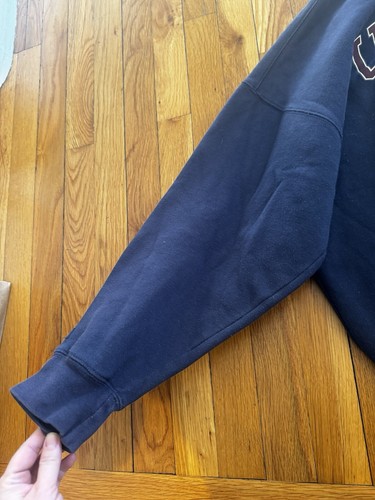 Vintage Jansport UMASS Navy Drawstring Hoodie Size L Women’s Massachusetts MA - Picture 3 of 17