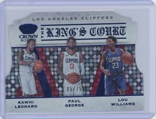 2019 Panini Crown Royale The King's Court Blue Kawhi, George, Williams #4 05/75