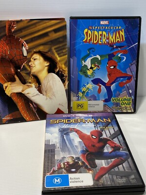 Spider-Man DVDs 6 Disc Deluxe Collectors Pack/Homecoming/Spectacular Vol 1 Comic