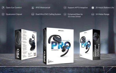 Kabellose Bluetooth Sport Kopfhörer Ohrhörer mit Qualcomm Chipsatz & 4 ENC Mikrofone