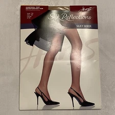 NIB sheer hosiery, size CD, Hanes, control top reinforced toe