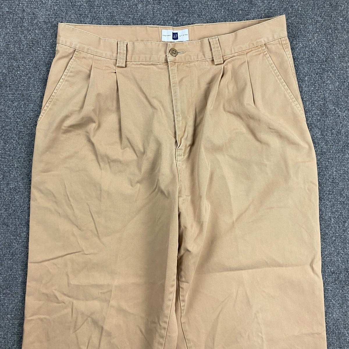 Vintage Gap Pants Men's 35x30 Chino Tapered Y2K Beige 100% Cotton