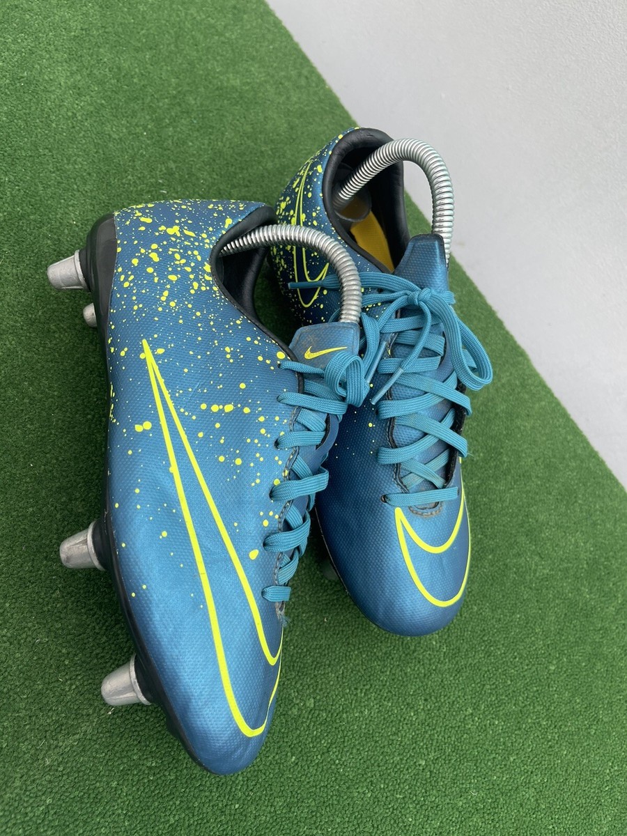 NIKE MERCURIAL BLUE With Neon YELLOW FOOTBALL BOOTS UK EU