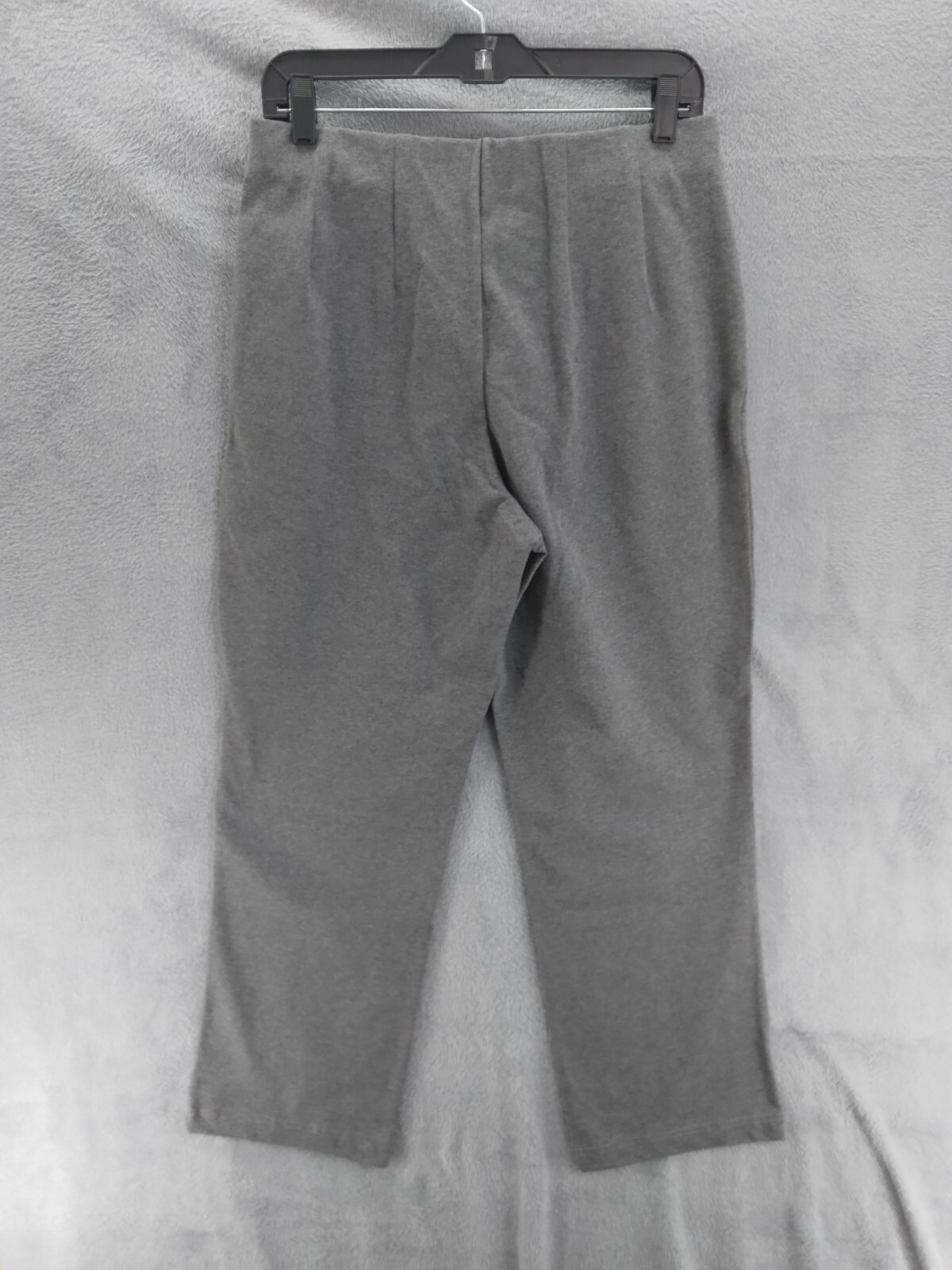 LL Bean Elastic Waist Pants Women Sz M Reg Gray Lightweight Straight