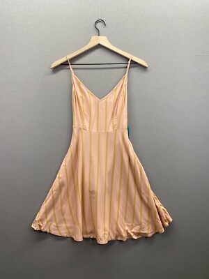 Forever 21 Womens Pink Dress Yellow Striped Balearic Beach Sleeveless Size  Small | eBay