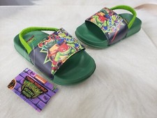 NEW Nickelodeon Teenage Mutant Ninja Turtles Sandals Slides Toddler size 5/6