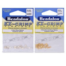 Beadalon&reg; EZ-Crimp&trade; Ends with Ring 10mm 10 pieces * Choose Color