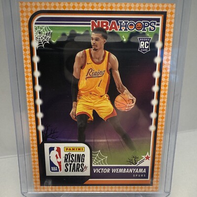 23-24 NBA Hoops Victor Wembanyama Haunted Hoops Orange Rising Stars Parallel RC!