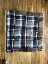 Vintage toklat Horse saddle pad Blue Plaid 30x 27” Western Equestrian Blanket
