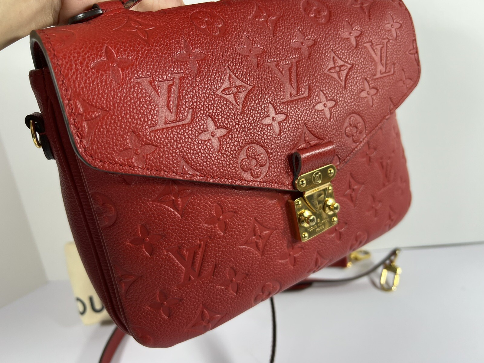 Louis Vuitton Pochette Metis Red Monogram Empreinte  Leather Shoulder Bag image 3