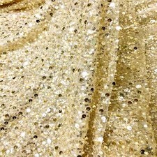 3 YARDS / GRACE Gold Beaded Mesh Ground Glitter Embroidery Mesh Lace Fabric