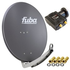 Fuba daa 780 Satellitenantenne Alu Anthrazit  HDTV 3D 4K PX DELUXE Twin LNB Sat