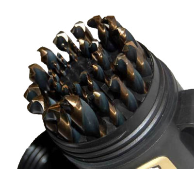 29 Pc. 1/16''-1/2'' x 64ths Gold & Black Heavy Duty Jobber Drill Set w/Carry Case