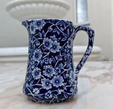 Burleigh Blue Calico Milchk&auml;nnchen 160ml Sahnek&auml;nnchen Porzellan England NEU