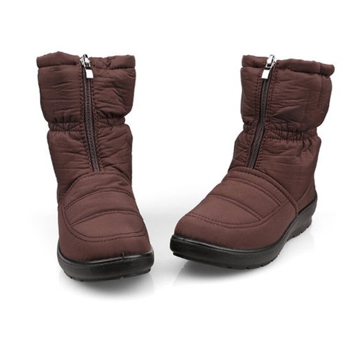 Damen Frauen Fell Gefüttert Schnee Stiefeletten Winter Warm Wasserdicht Flache Schuhe Größe - Bild 12 von 17