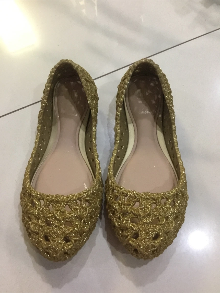 Mini melissa cheap gold glitter