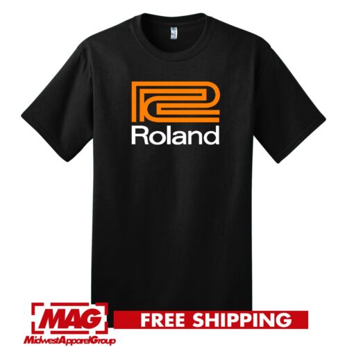 ROLAND BLACK T-SHIRT 2C Drums Logo Black Shirt Tee Synthesizer Synth Edm Dj - 第 1/3 張圖片