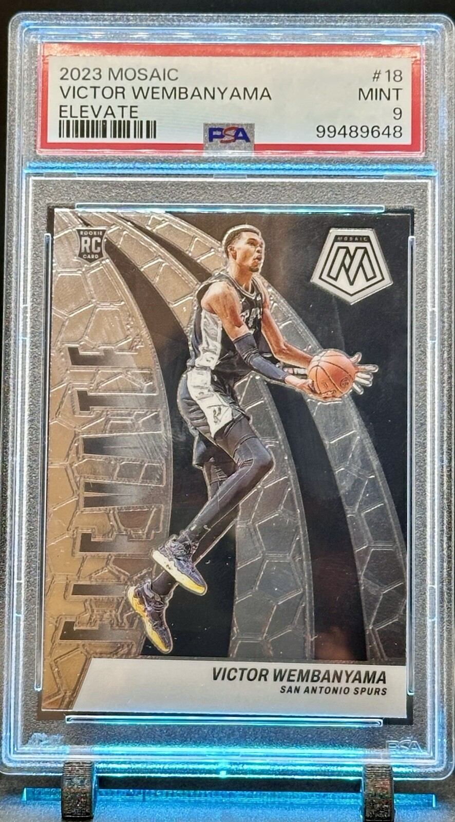 2023-24 Panini Mosaic Victor Wembanyama Rookie RC ELEVATE #18 MINT PSA 9