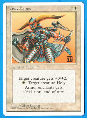 Holy Armor - 4th Edition 1995 MTG White Common Enchantment NP