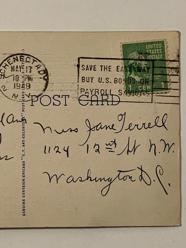 Vintage 1940s WGY Radio Station Linen Postcard Schenectady NY General Electric - Picture 7 of 8
