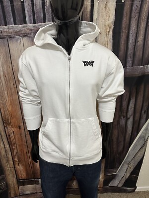 Parsons Extreme Golf White Hooded Full Zip Sweatshirt Large PXG