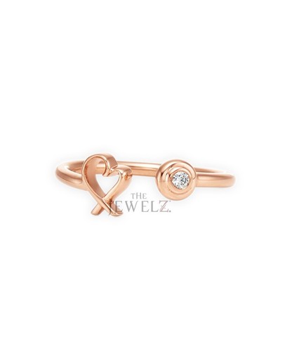 14K Gold 0.03 CT VS/F-G Diamond Heart Cuff Open Ring -For Mother's Day Gift🎁Jew - Picture 3 of 4