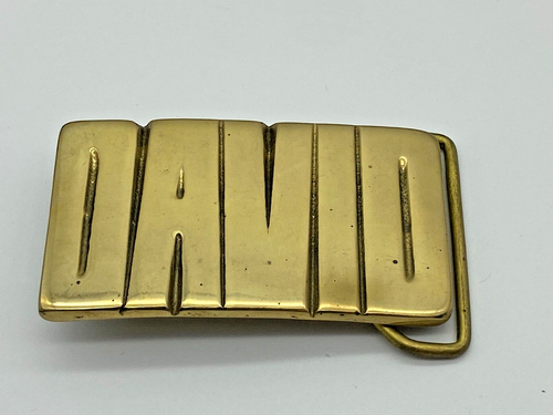 Gürtelschnalle massiv Messing Name "DAVID" Vintage