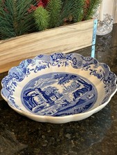 Spode BLUE ITALIAN 9 3/4" Scalloped Serving Bowl Fluted Edges