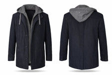 CORDON Berlin Mantel Jacke mit Kapuze Gr. XL Navy Blau