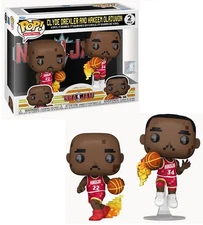Clyde Drexler & Hakeem Olajuwon (Houston Rockets) 8-Bit NBA Jam Funko Pop! 2Pack
