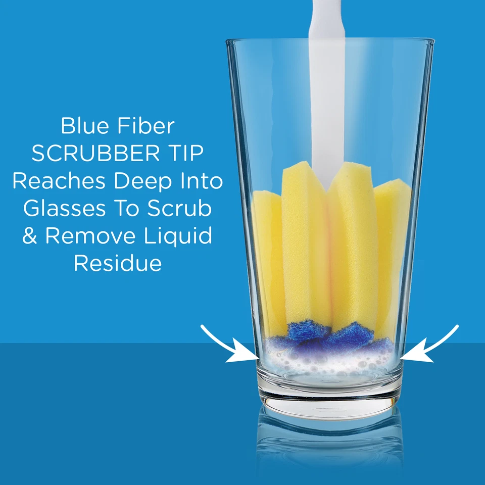 Cepillo de vidrio y tarro Lola, con tapa de fregado azul sin arañazos en forma de estrella - Paquete de 4 Foto 4 de 4