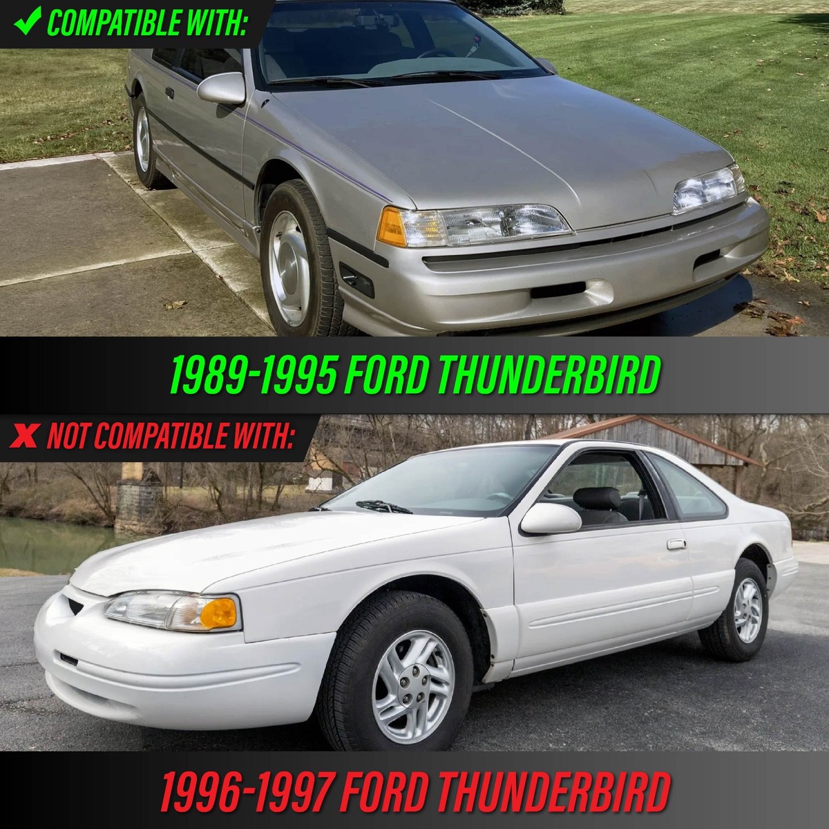 1989-1995 Ford Thunderbird T-Bird Mercury Cougar Right Clear
