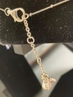 Vintage Necklace SIGNED FOSSIL Crystal Pendant Silver tone ball chain Y2K retro — photo 4