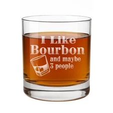 I Like Bourbon Rocks Glass Cigar Smoker Gift