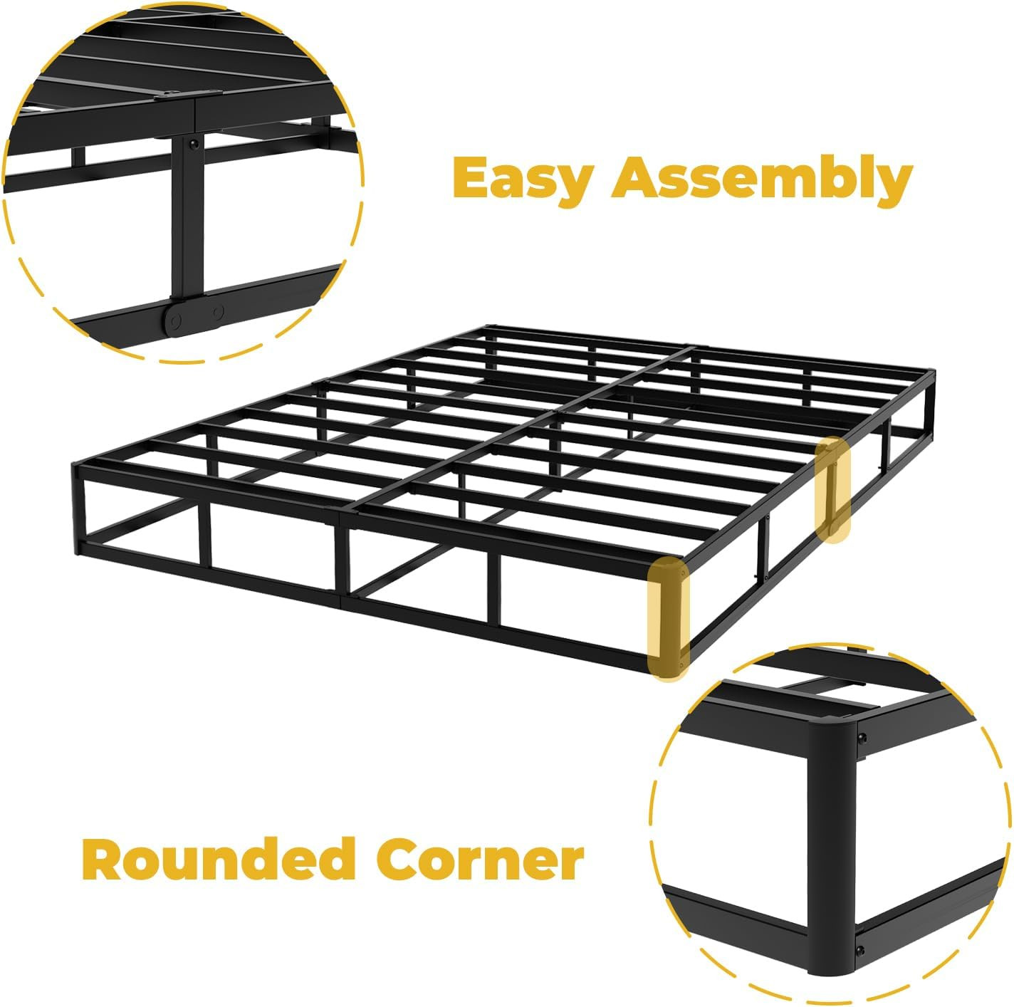 High Profile 9" Queen Box Spring - Sturdy Metal Frame, Noise-Free Assembly