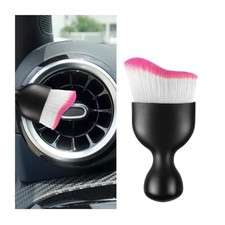 Car Interior Detailing Brush, Curved Soft Bristles Vehicle Removal White/Red