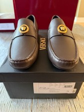 Versace Medusa Tribute Logo Brown Leather Shoes