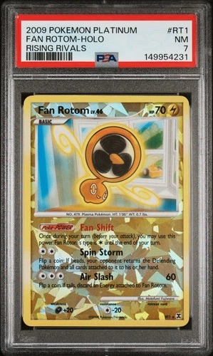 2009 POKEMON PLATINUM RISING RIVALS #RT1 FAN ROTOM-HOLO PSA 7