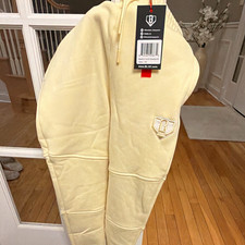 NEW Baseball Lifestyle 101 Youth Sweatpants M Yellow Fleece Elastic Drawstring